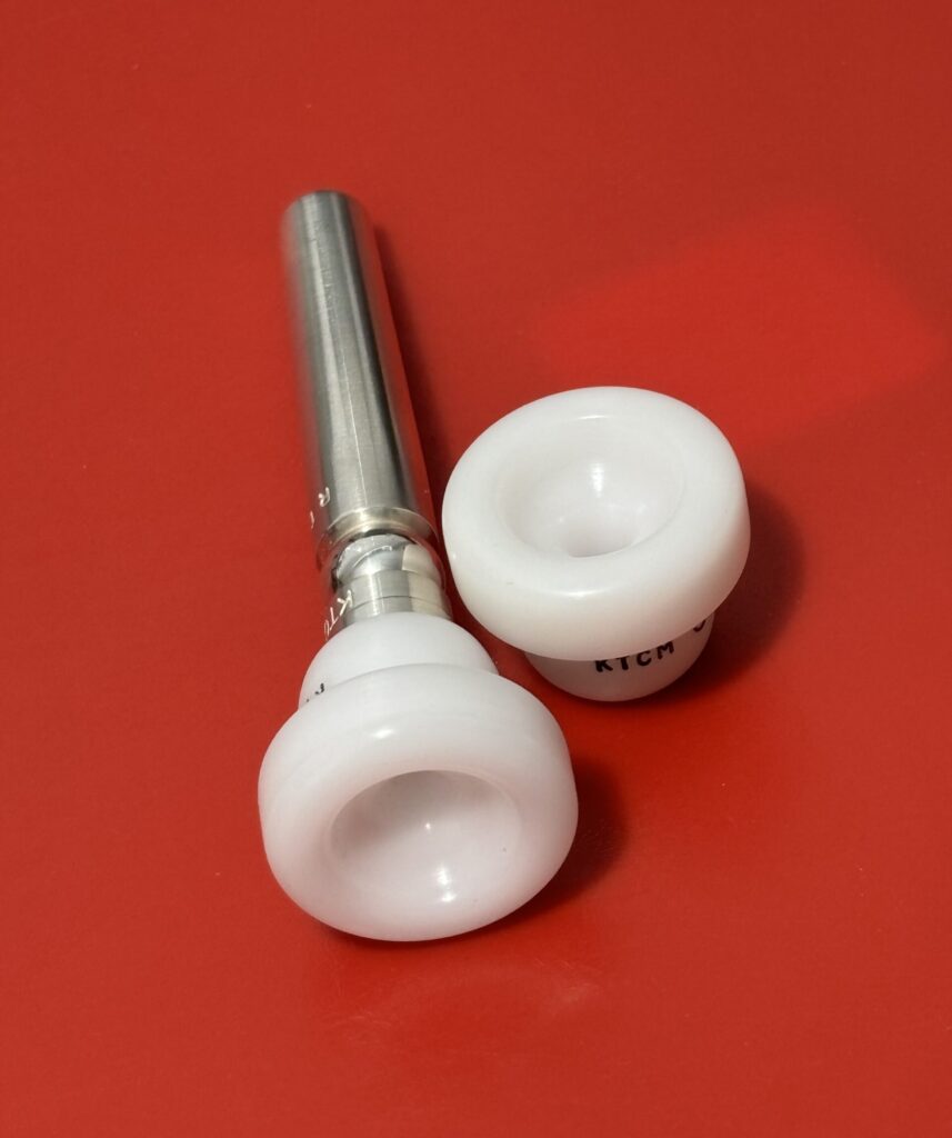 Custom trumpet mouthpiece made by Ken Titmus at KT Custom Mouthpiece. Each mouthpiece is made for the individual brass player's need